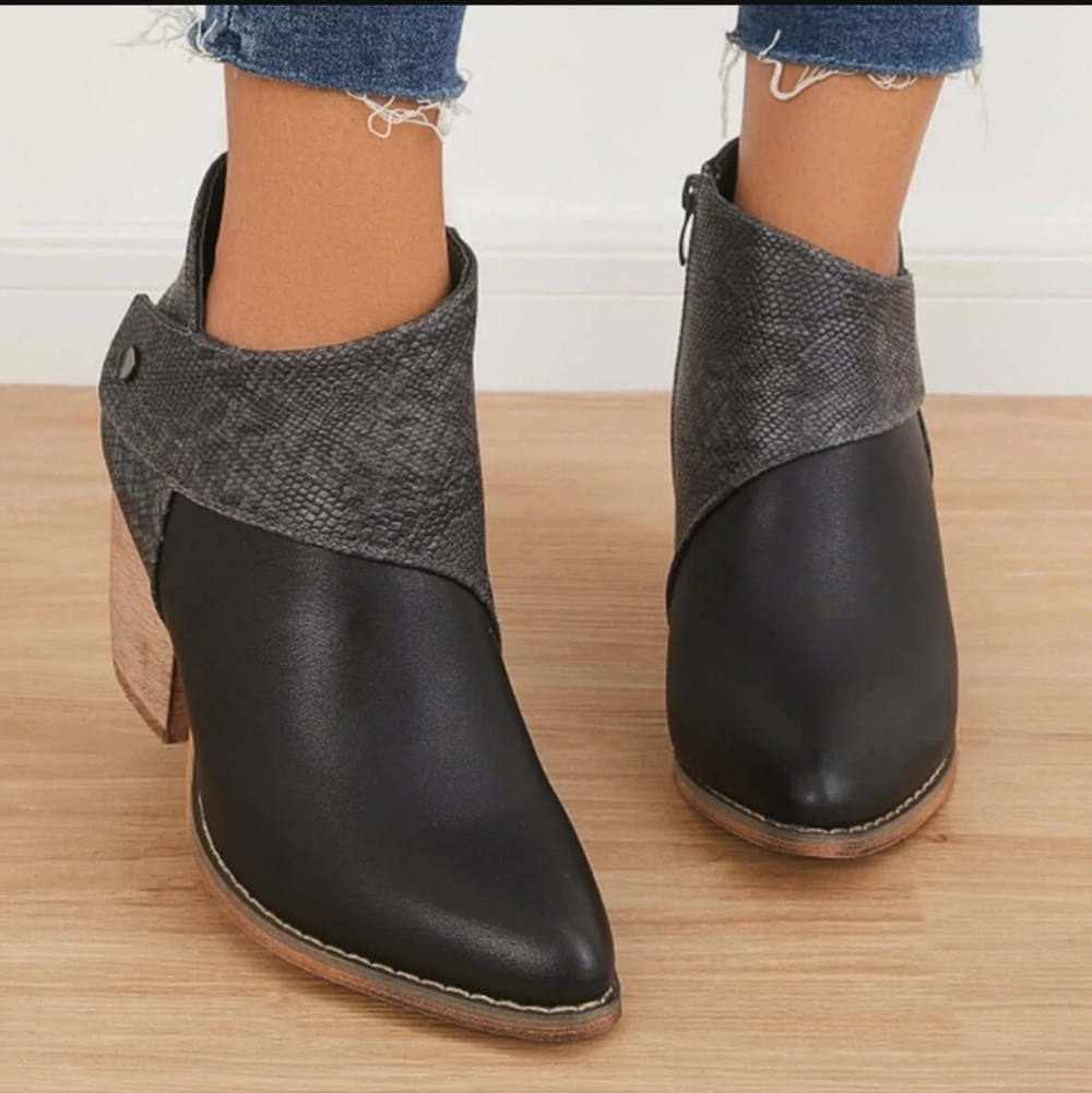 Tinstree Western Cowgirl Chunky Heel Ankle Boos Size 10